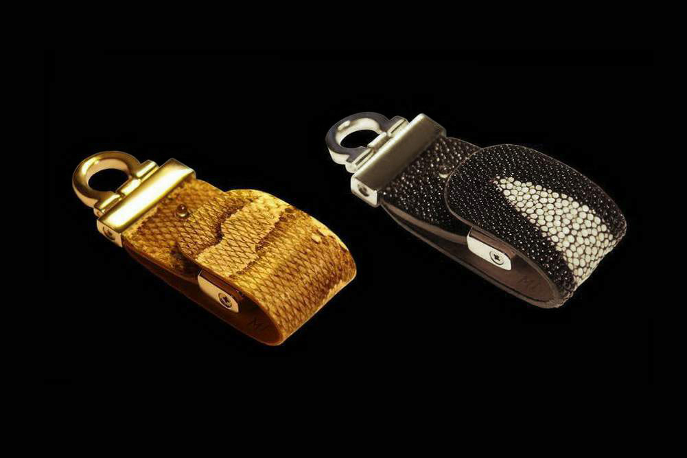 MJ - USB Flash Drive Leather Edition - Python & Stingray Skin, Gold 777